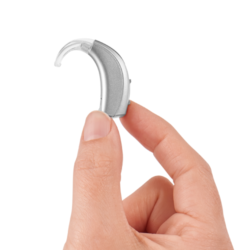 Behind The Ear Power Plus Hearing Aid In Hand